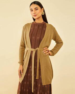 women front-open relaxed fit shrug