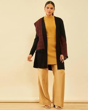 women front-open relaxed fit shrug