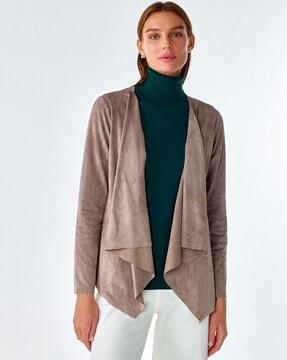 women front-open waterfall shrug