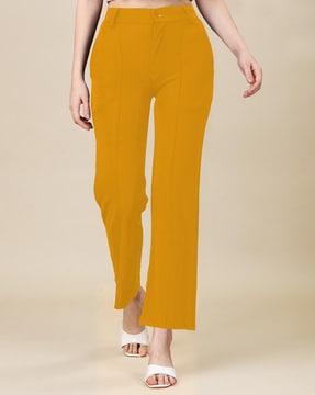women front-pleated loose fit trousers