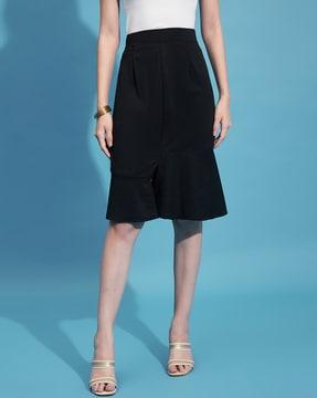 women front-slit straight skirt