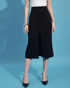 women front-slit straight skirt