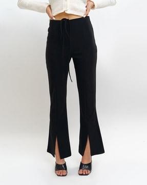 women front slit wide-leg pants