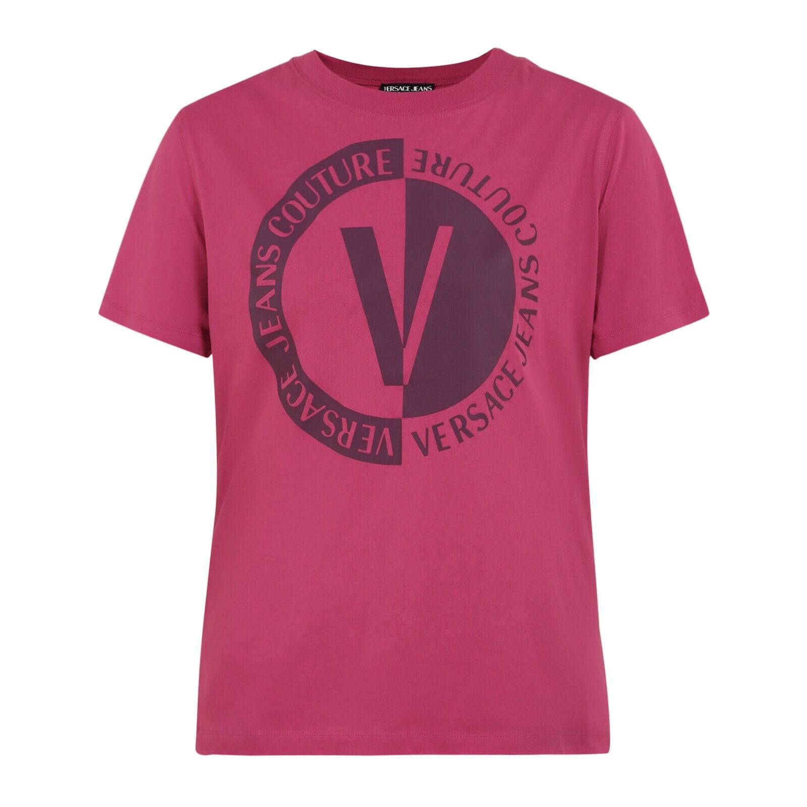 women fuchsia v-emblem t-shirt