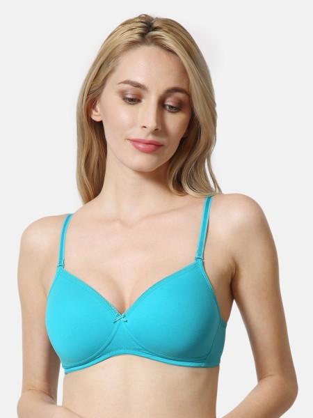 women full coverage heavily padded bra  (blue)