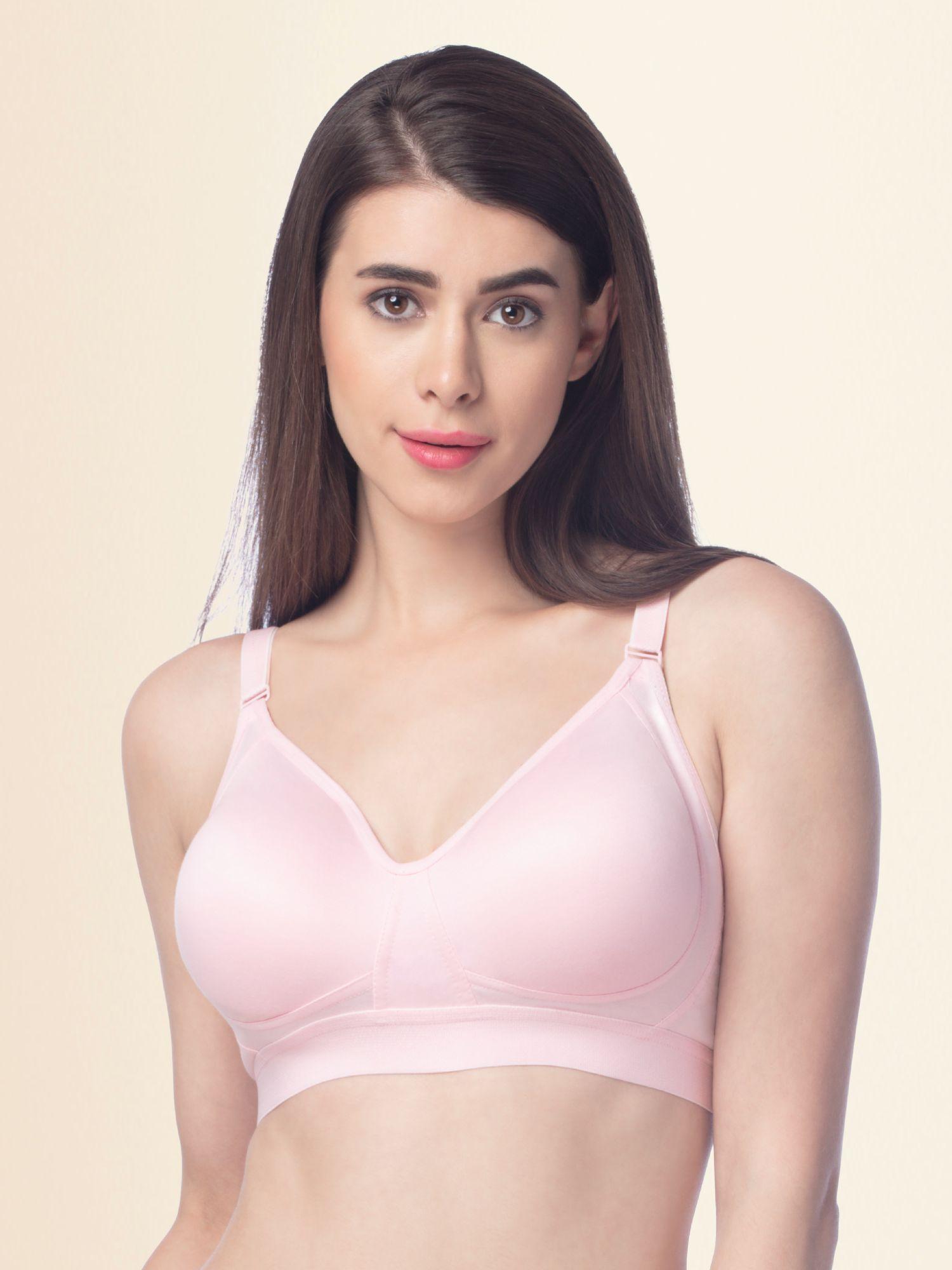 women full coverage non padded bra pink