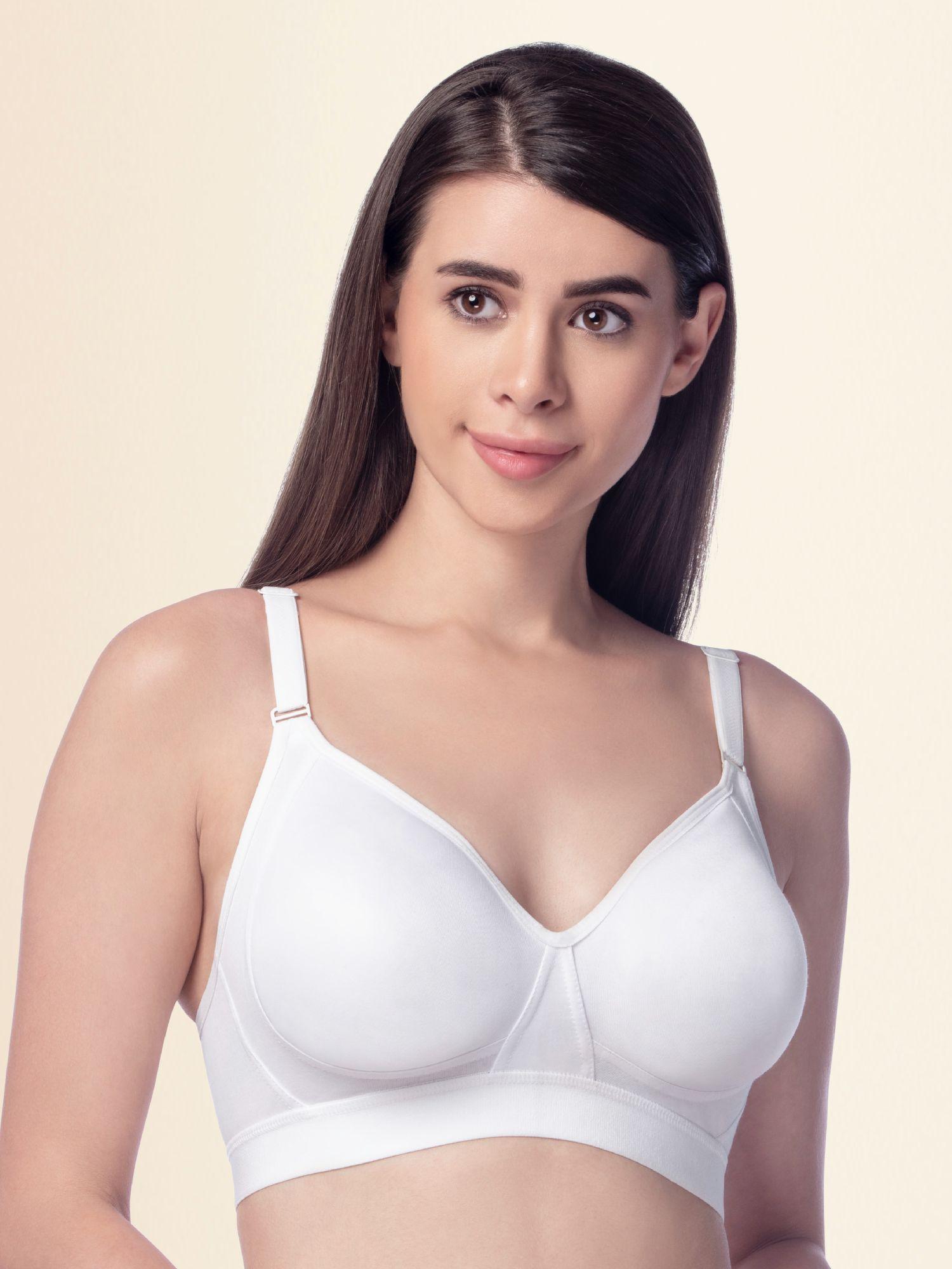 women full coverage non padded bra white