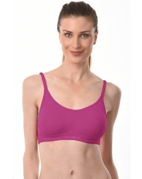 women full-coverage sports bra with adjustable straps