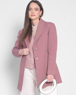 women full sleeves coat with button-closure