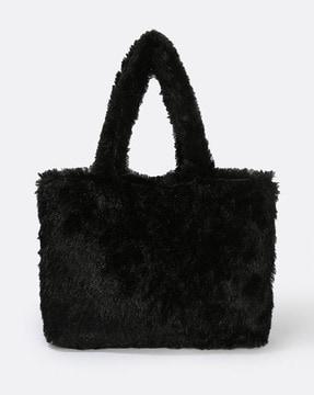 women fur tote bag