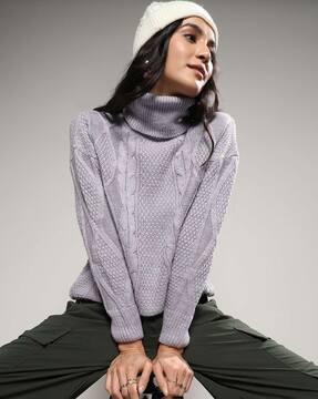 women geometric-knit pullover