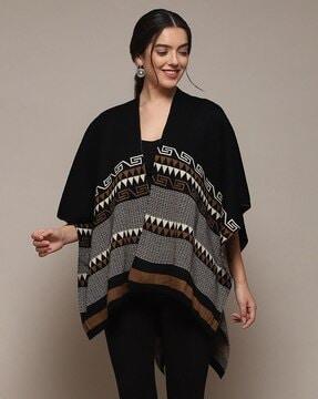 women geometric-knit regular fit shrug