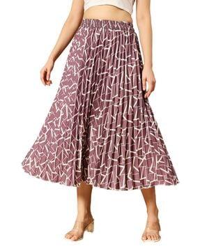 women geometric pattern a-line skirt