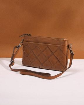 women geometric pattern sling bag with detachable strap