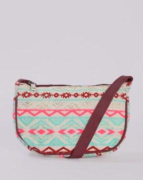women geometric pattern sling bag