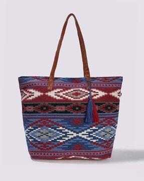women geometric pattern tote bag