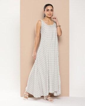 women geometric print a-line dress