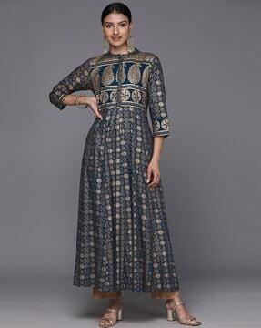 women geometric print anarkali kurta