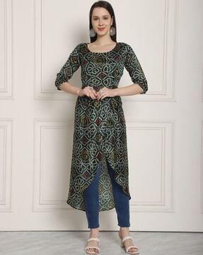 women geometric print anarkali kurta