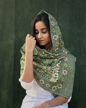 women geometric print cotton scarf