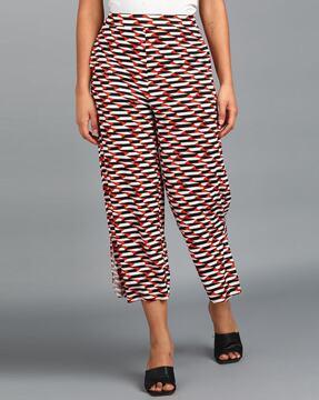 women geometric print flared pants