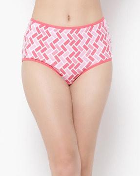 women geometric print high-rise hipster panties