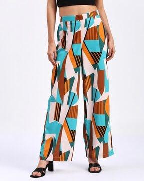 women geometric print loose pants