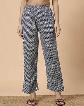 women geometric print palazzos with insert pockets