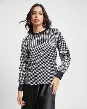 women geometric print regular fit top