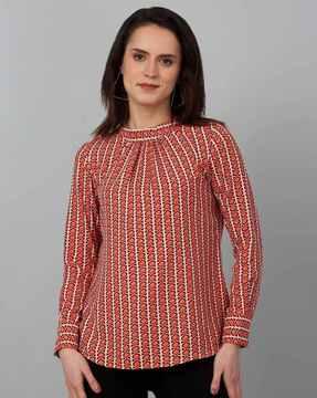 women geometric print regular fit tunic
