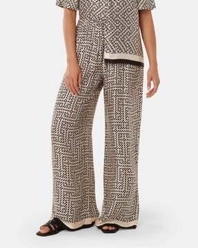 women geometric print relaxed fit pants