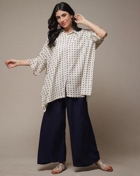 women geometric print relaxed fit shirt
