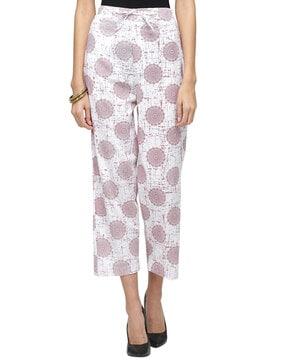 women geometric print straight fit culottes