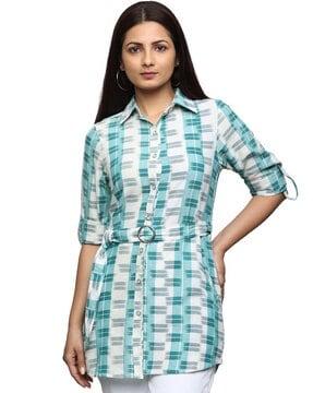 women geometric print straight tunic