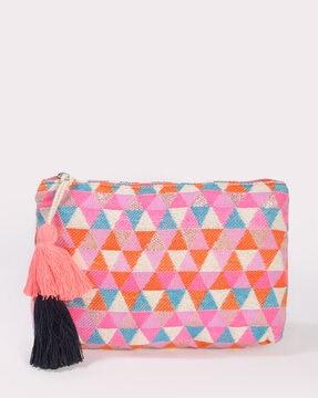 women geometric print travel wallet