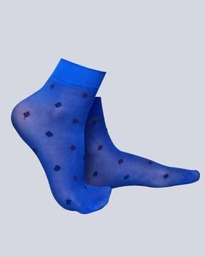women geometric woven ankle-length socks
