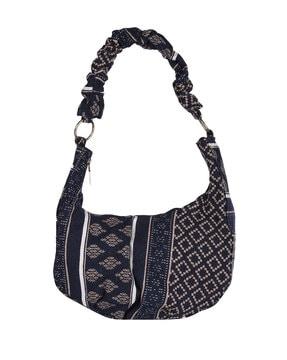 women geometric woven hobo bag