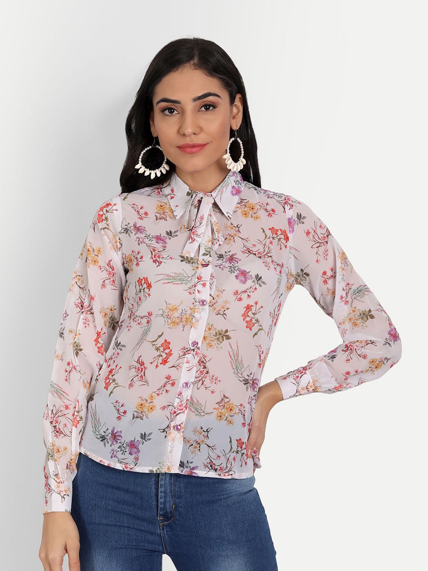 women georgette printed top