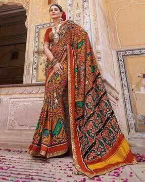 women georgette saree with contrast border