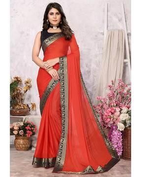 women georgette saree with patch border