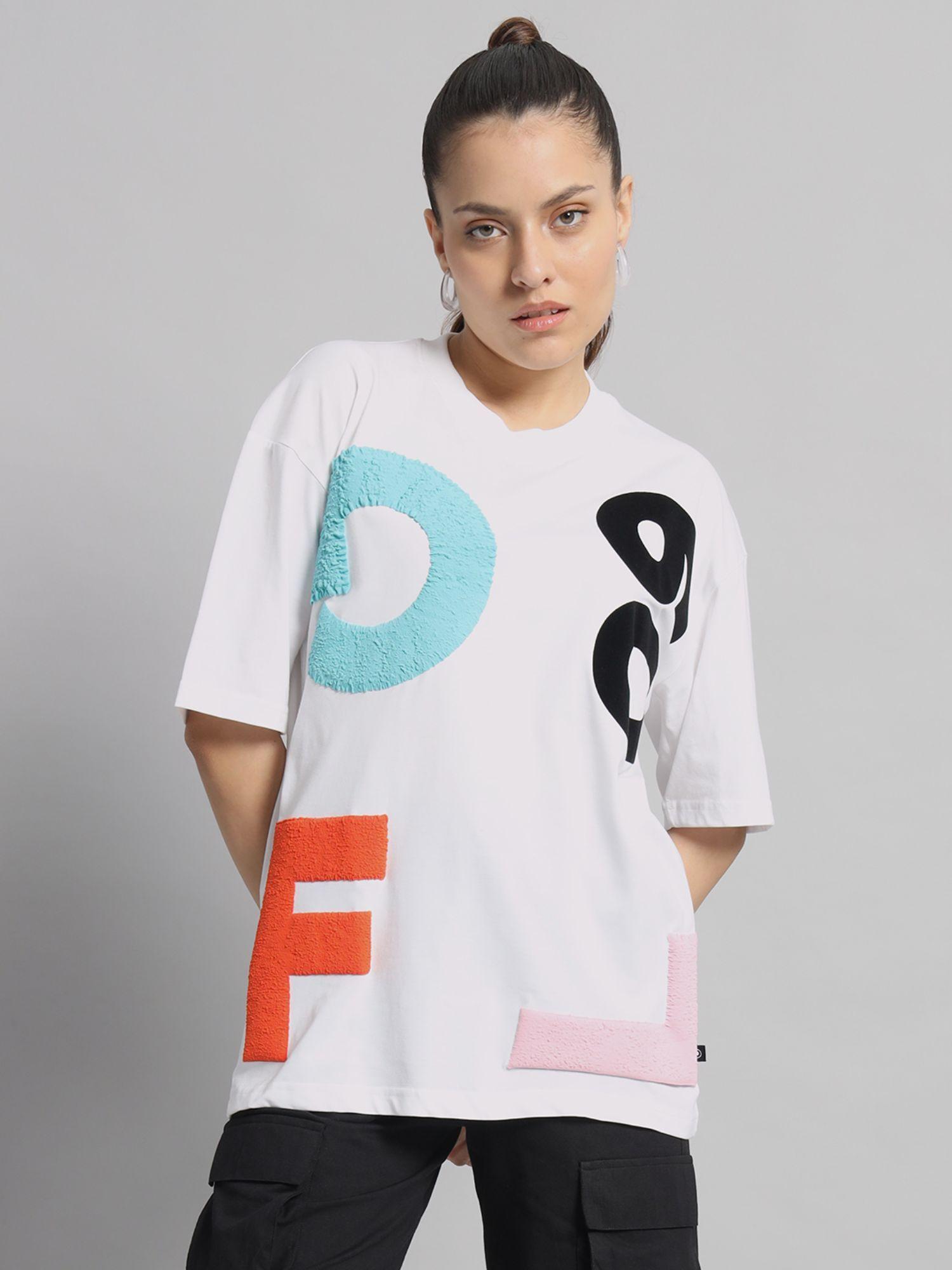 women gfl09 oversized white t-shirt