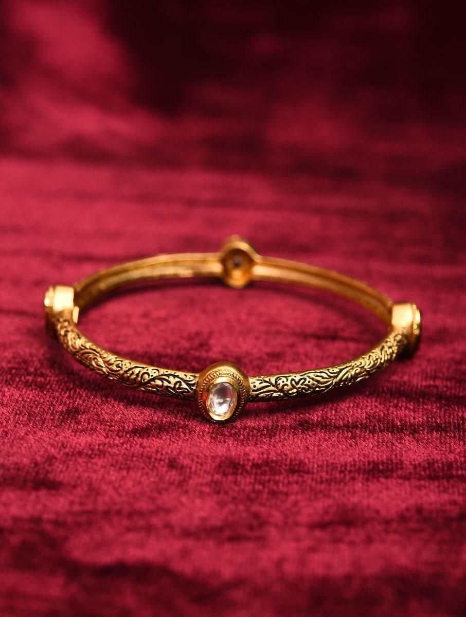 women gold fixed brass bangles