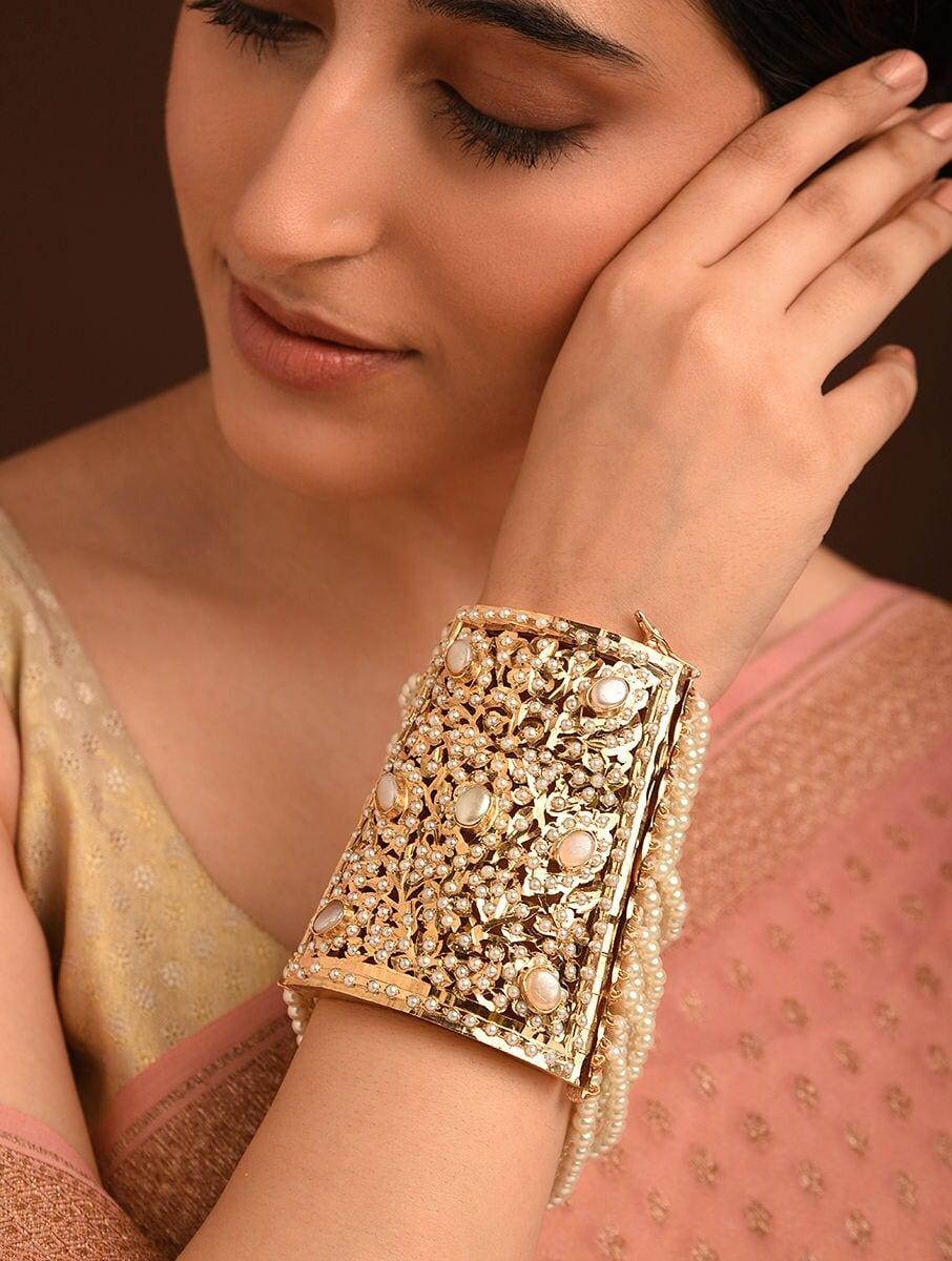 women gold gold tone alloy cuffs &amp; bracelet