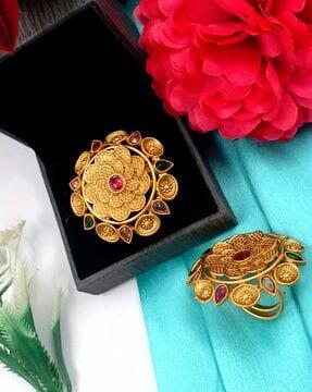 women gold-plated adjustable ring