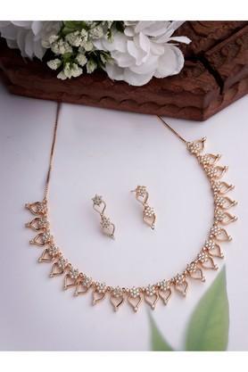 women gold-plated american diamond-studded handcrafted jewellery set