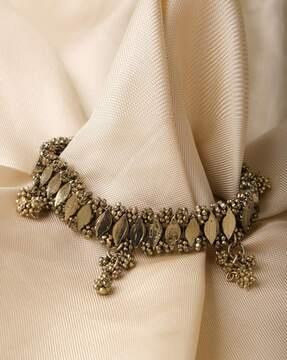 women gold-plated beaded stretch bracelet