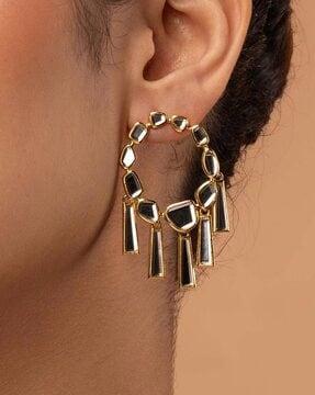 women gold-plated drop earrings