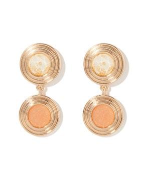 women gold-plated drop earrings