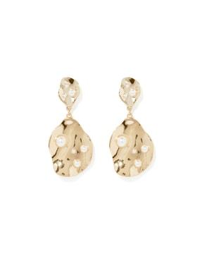 women gold-plated drop earrings