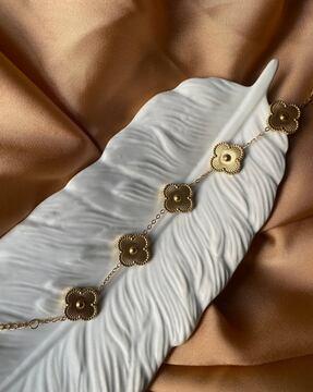 women gold-plated floral bracelet